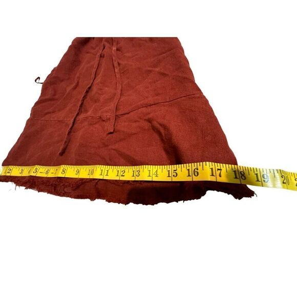 Zara Women Frayed Linen Halter Top shirt M Medium Red 4043/265 NWT - Picture 7 of 8